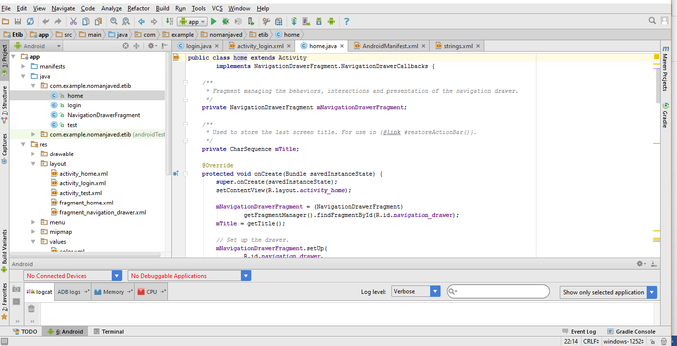 Android Studio 2.3.3 Windows Interface